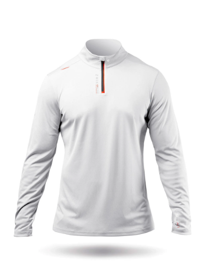 Picture of Mens UVActive High Collar 1/4 Zip Top - White