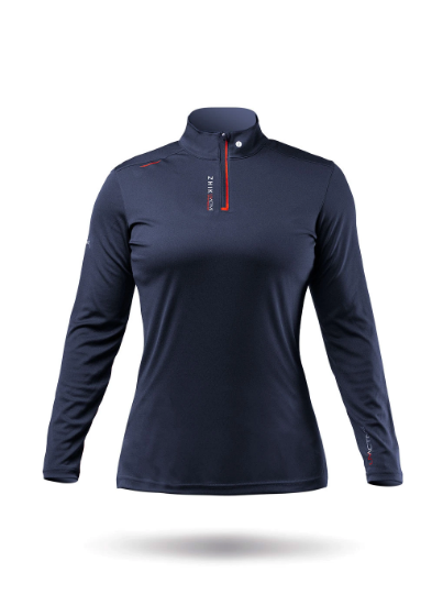 Picture of Womens UVActive High Collar 1/4 Zip Top - Navy