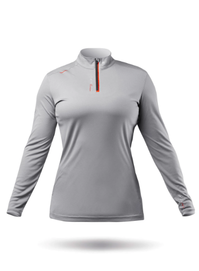 Picture of Womens UVActive High Collar 1/4 Zip Top - Grey