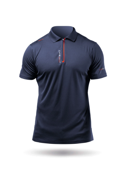Picture of Mens UVActive Zip Sports Polo - Navy