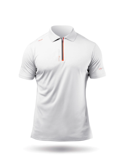 Picture of Mens UVActive Zip Sports Polo - White